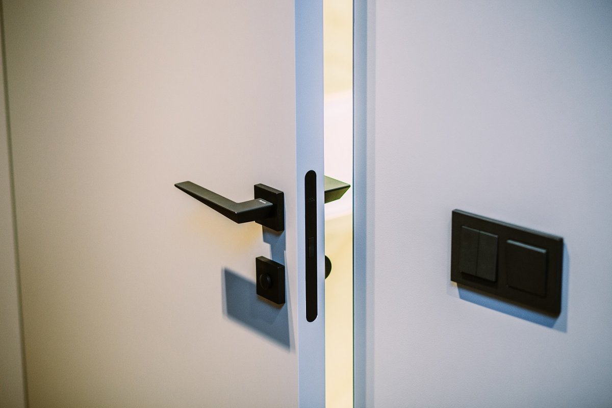 Двери Инвизибл с черной кромкой