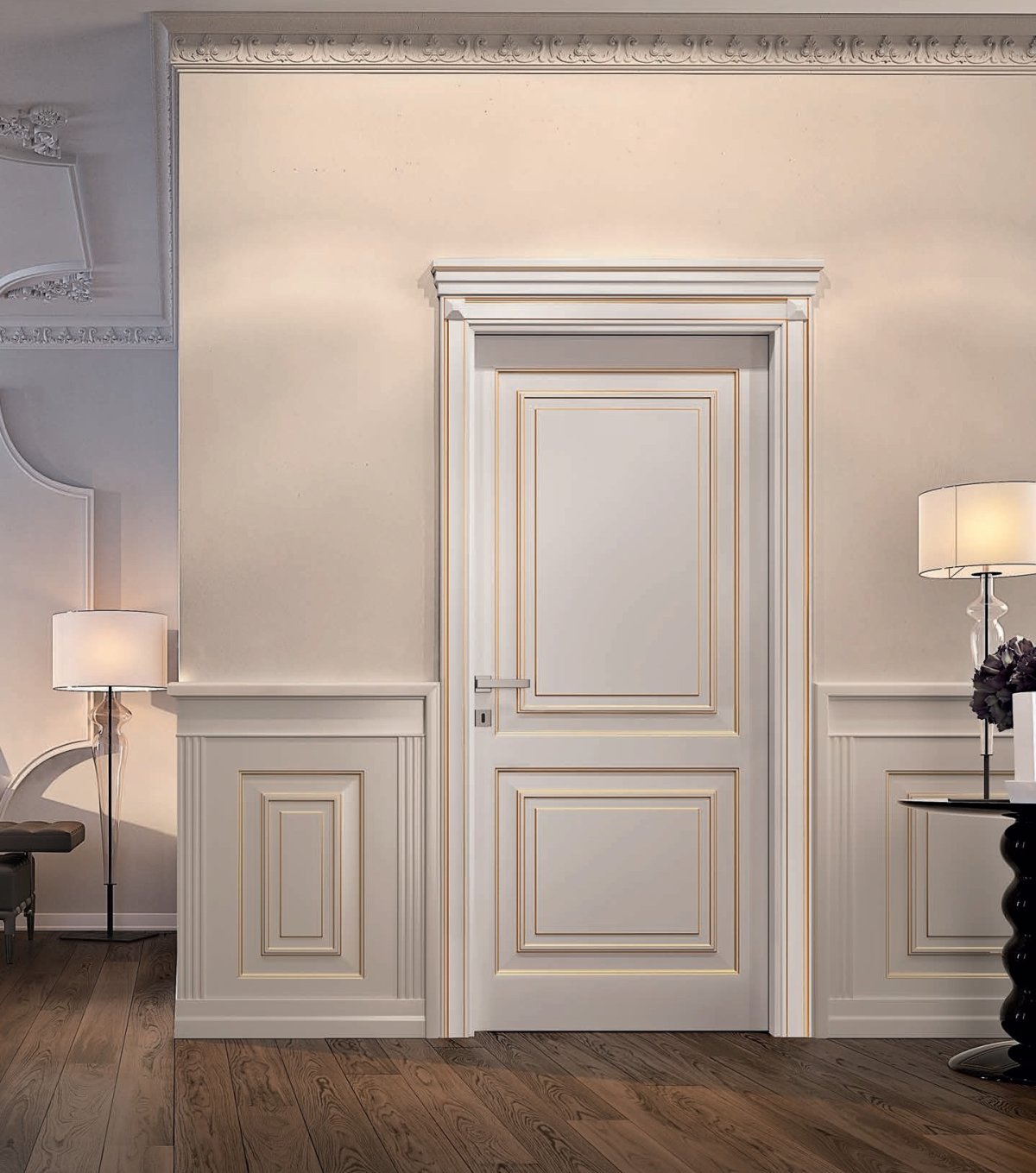 Дверь белая современная классика