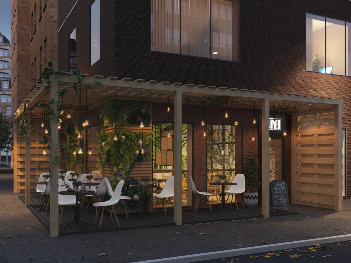 Входная группа кофейни лофт