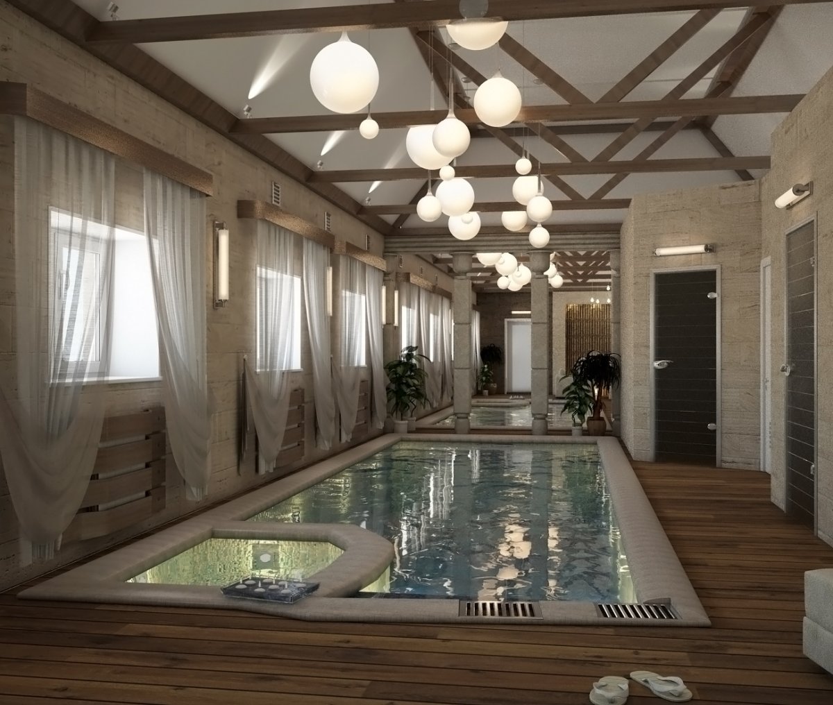 Бассейн со спа зоной