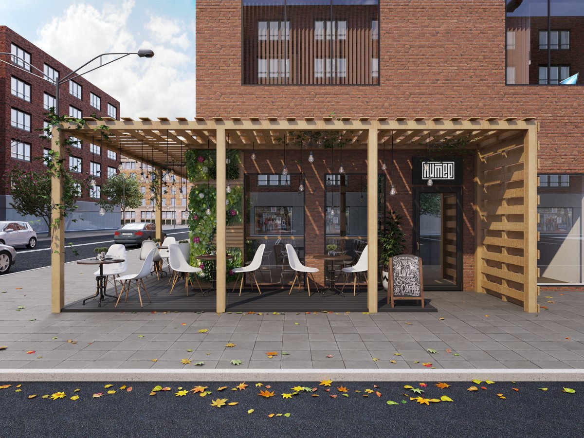 Входная группа кафе столовая