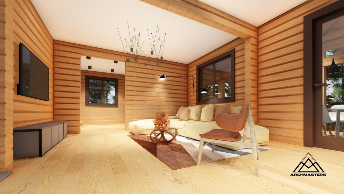 Интерьер блокхаус сосна