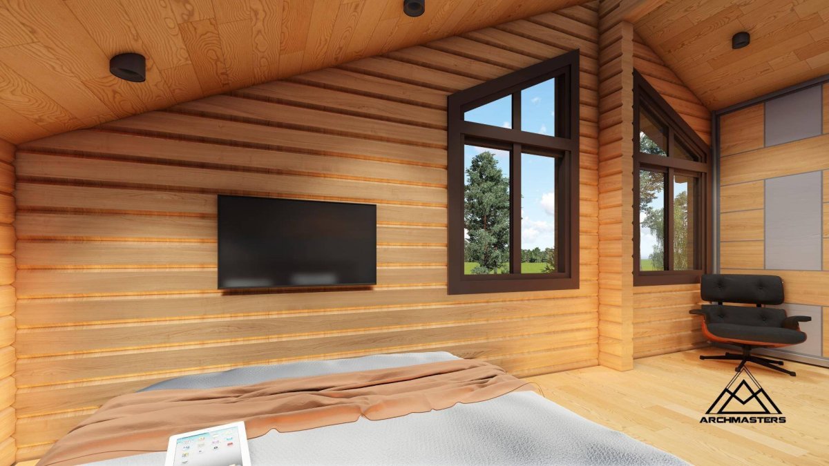 Белый блокхаус в интерьере