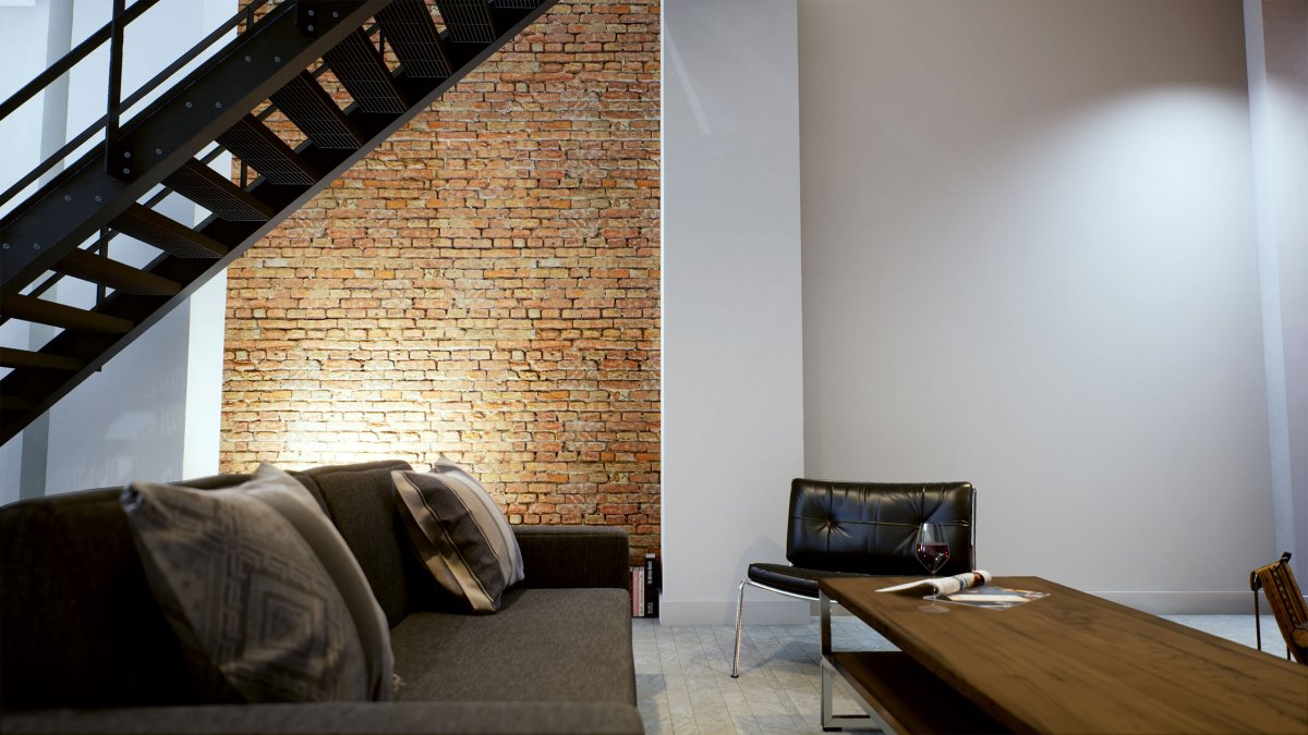 Комната в стиле лофт