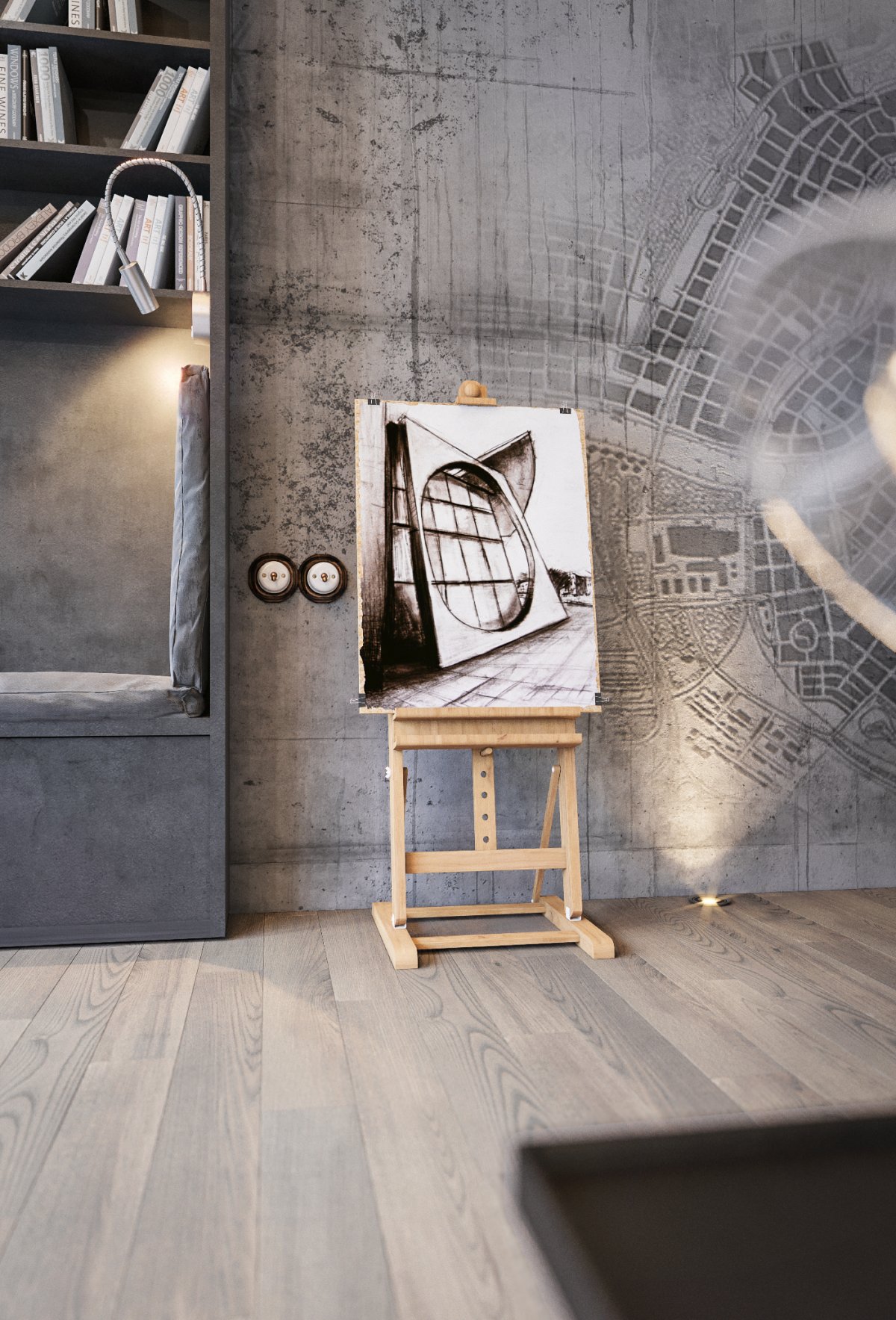 Лофт с лепниной в интерьере