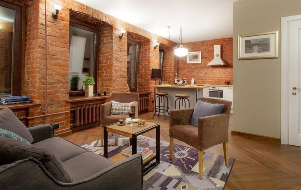 Интерьер в старинных кирпичных домах
