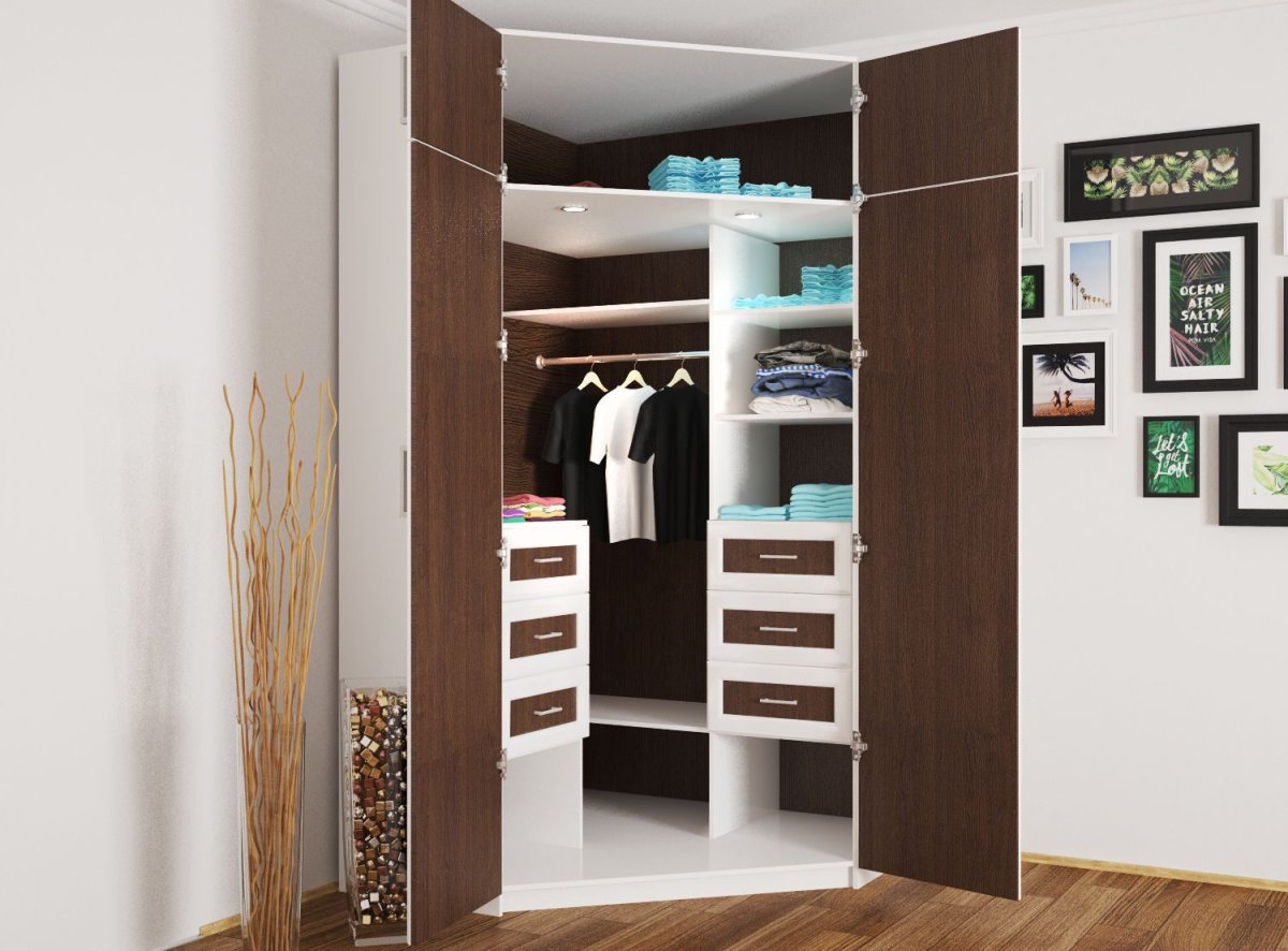 Встроенные угловые гардеробные