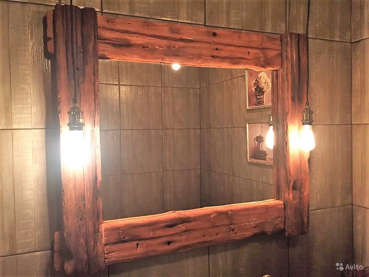 Зеркало для ванной в стиле лофт