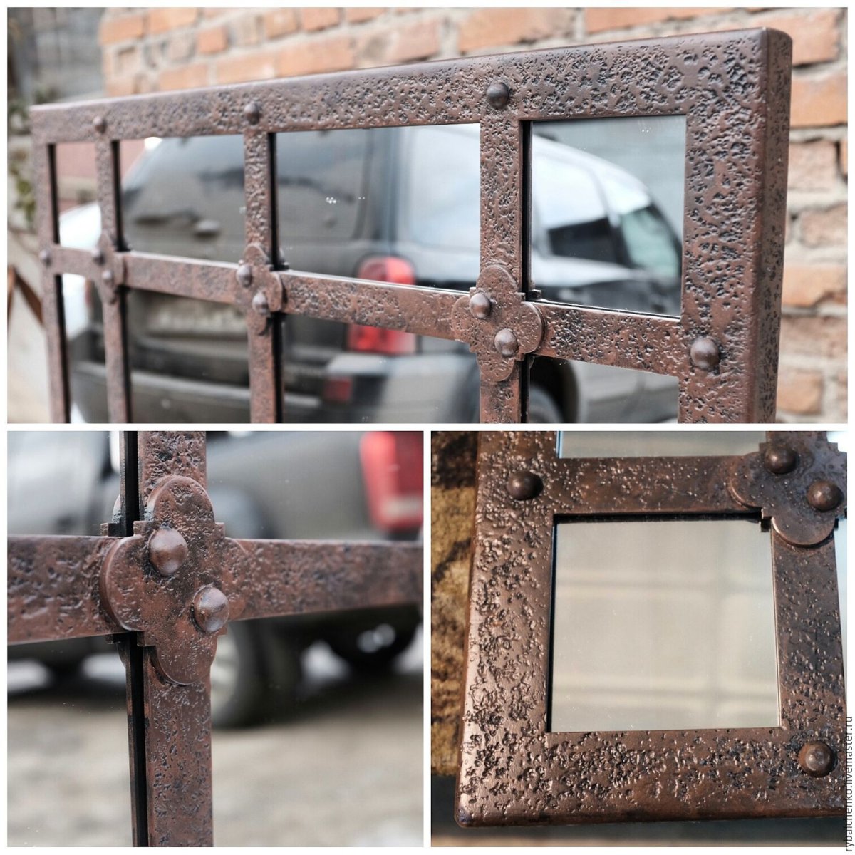 Зеркало в металлической раме лофт