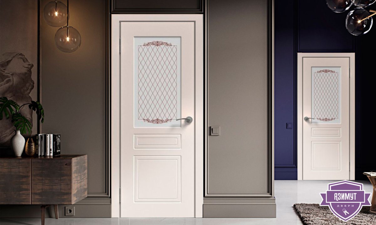 Дверь Аристократ белая эмаль с патиной