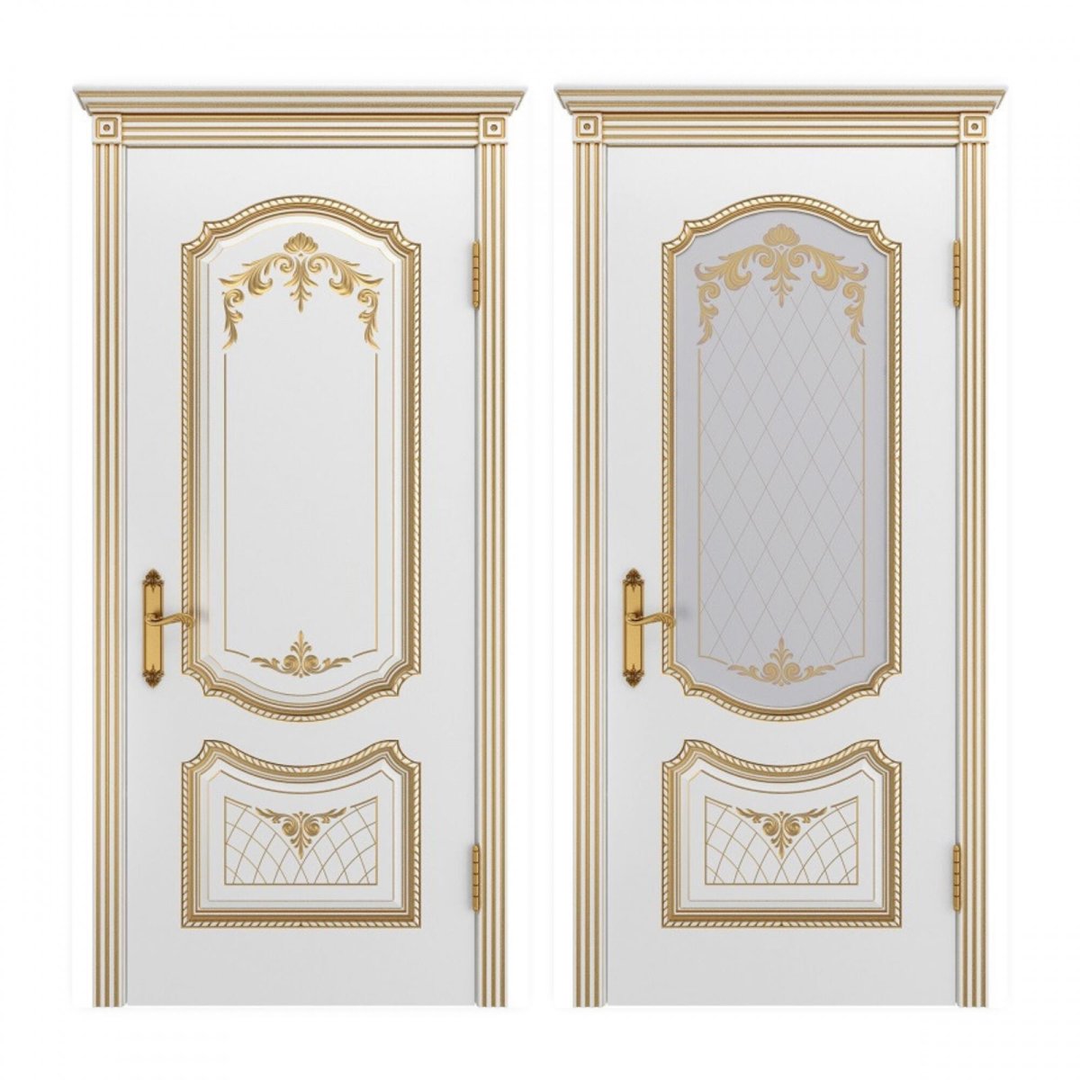 Александрийские двери белые