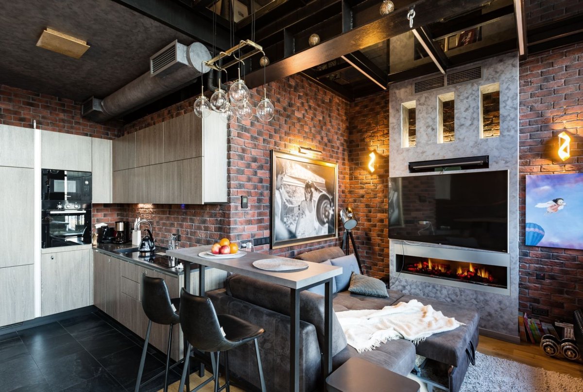 Кухня под бетон серый fb68