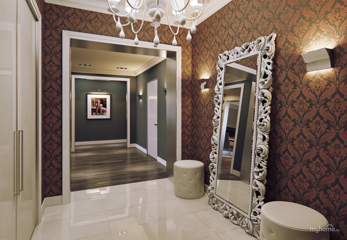 Зеркало в раме в ванную комнату