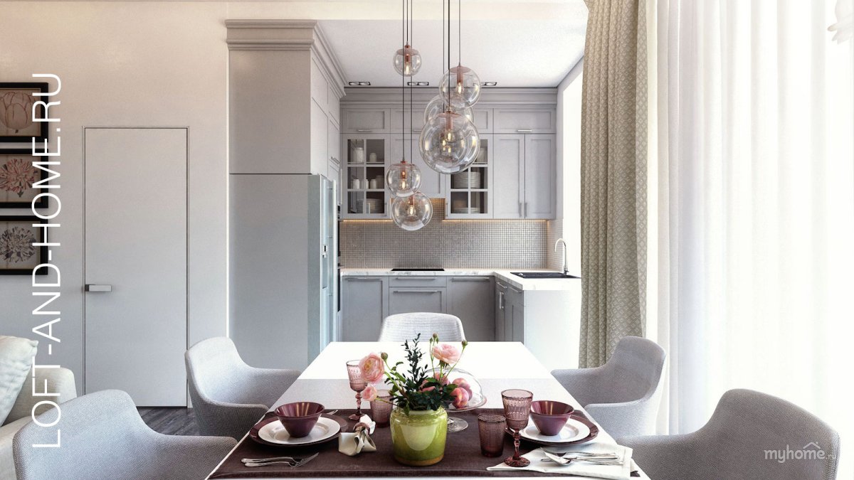 Неоклассика и лофт кухня