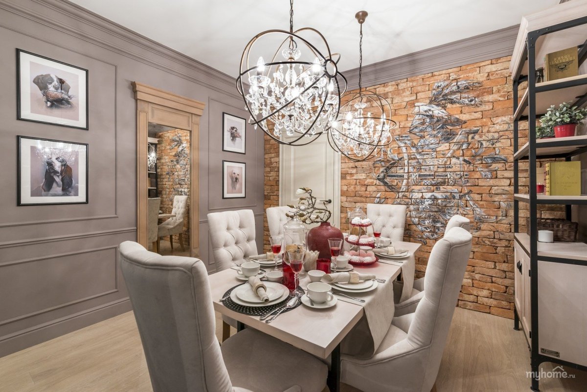 Лепнина на стене стиль лофт интерьер