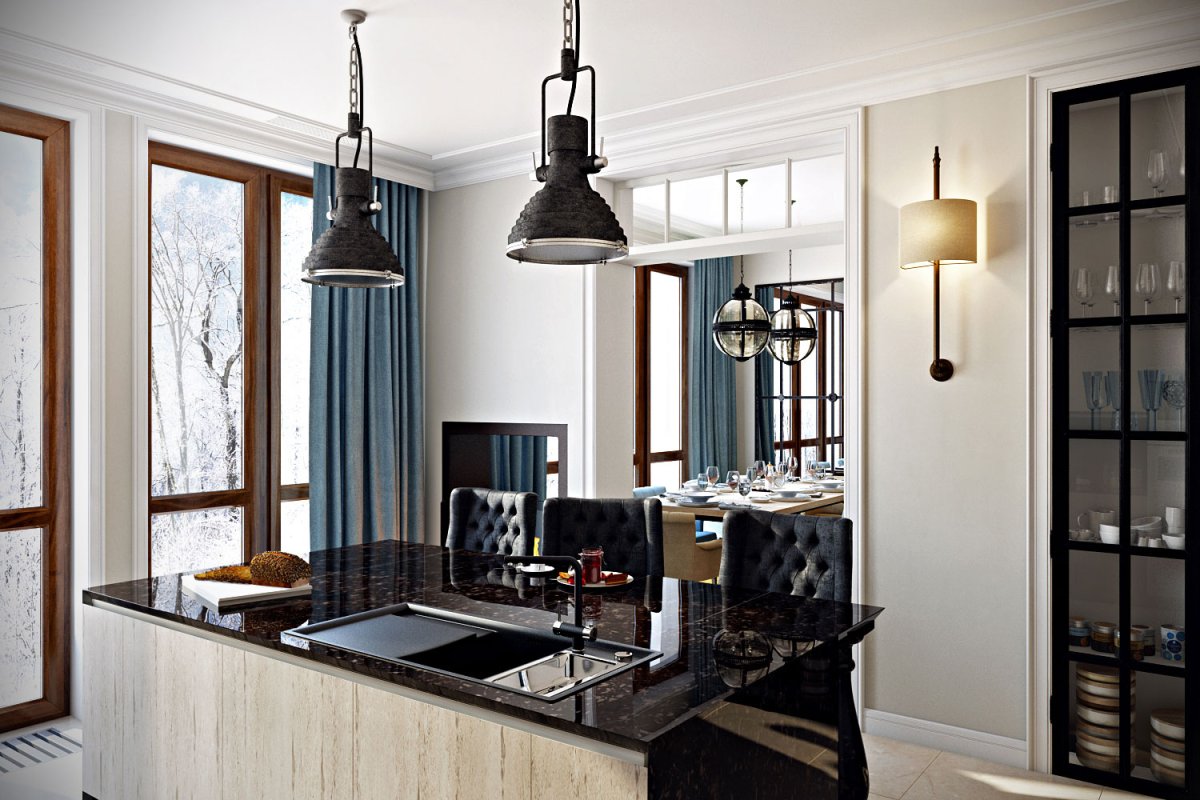 Классика с элементами лофт в интерьере