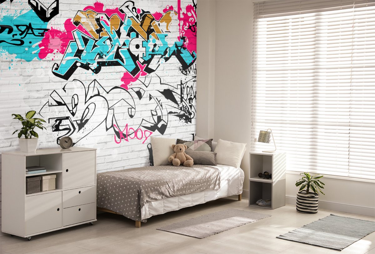 Разрисованные стены в комнате