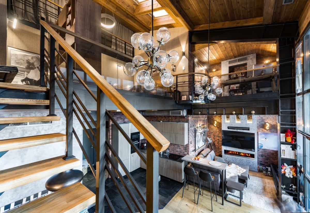 Двухуровневый лофт 60 кв м