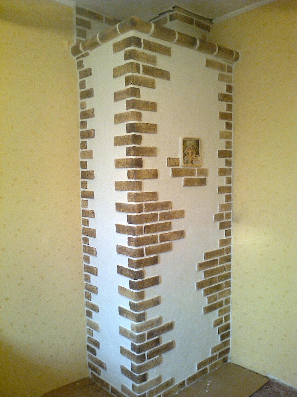 Отделка кирпичиками декоративная углы