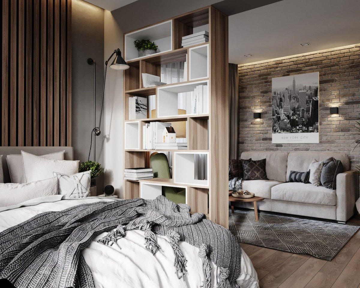 Студия зонирование пространства 30 кв.м