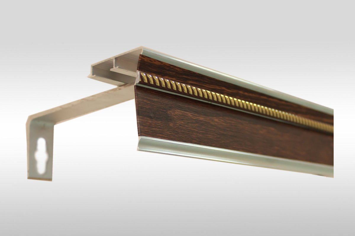 Алюминиевый карниз 2х-рядный 2апц тёмное дерево