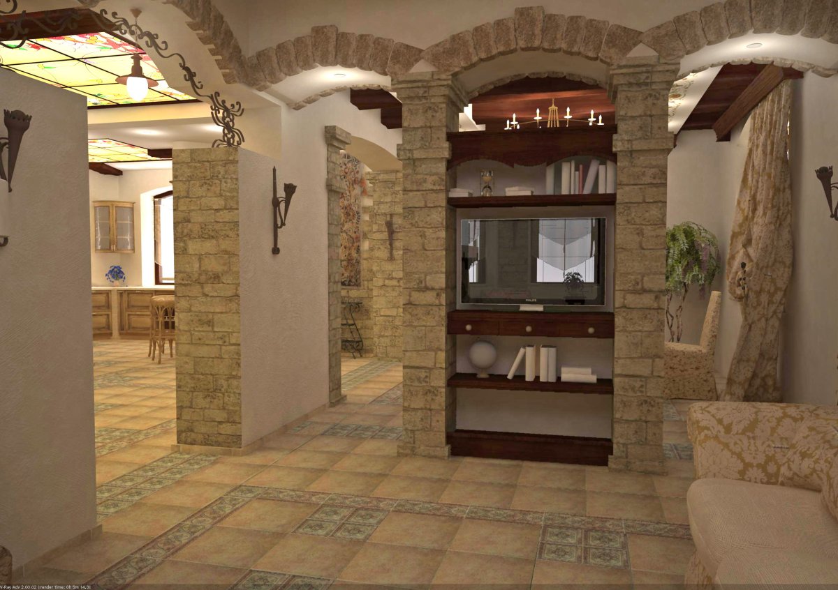 Отделка арки декоративным камнем в квартире