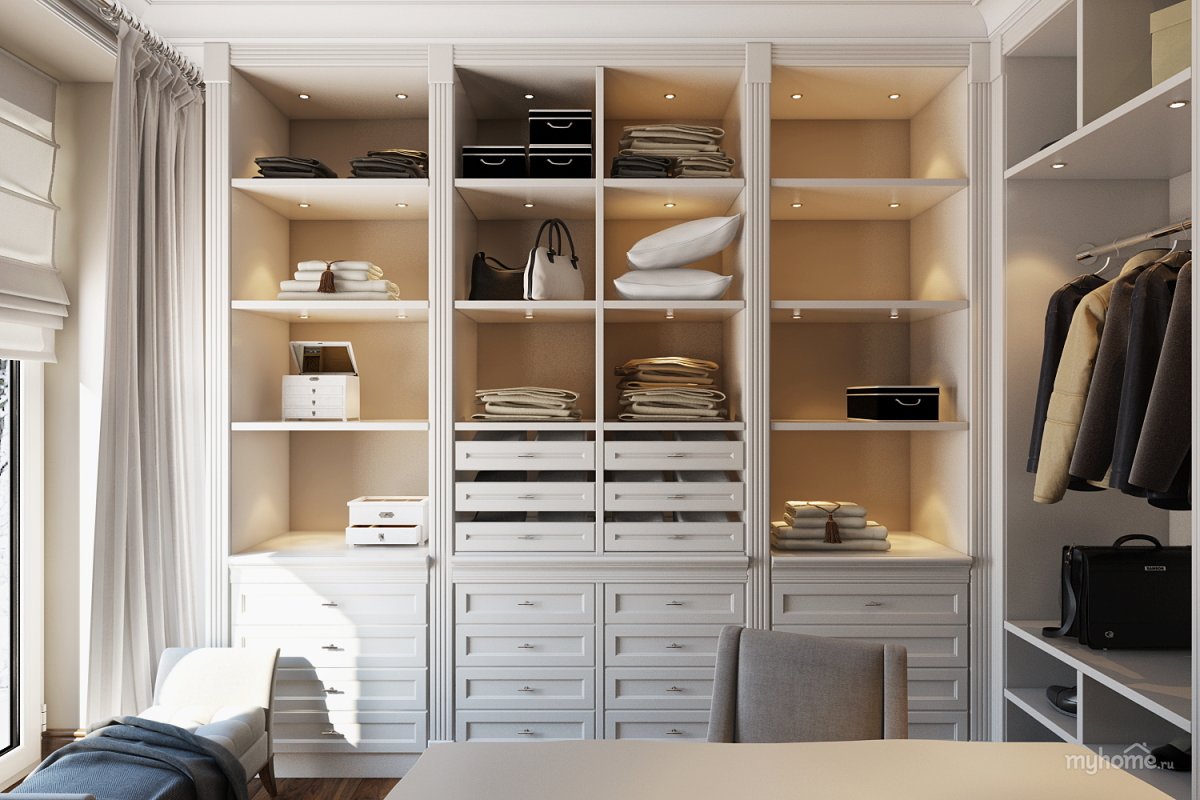 Небольшая угловая гардеробная