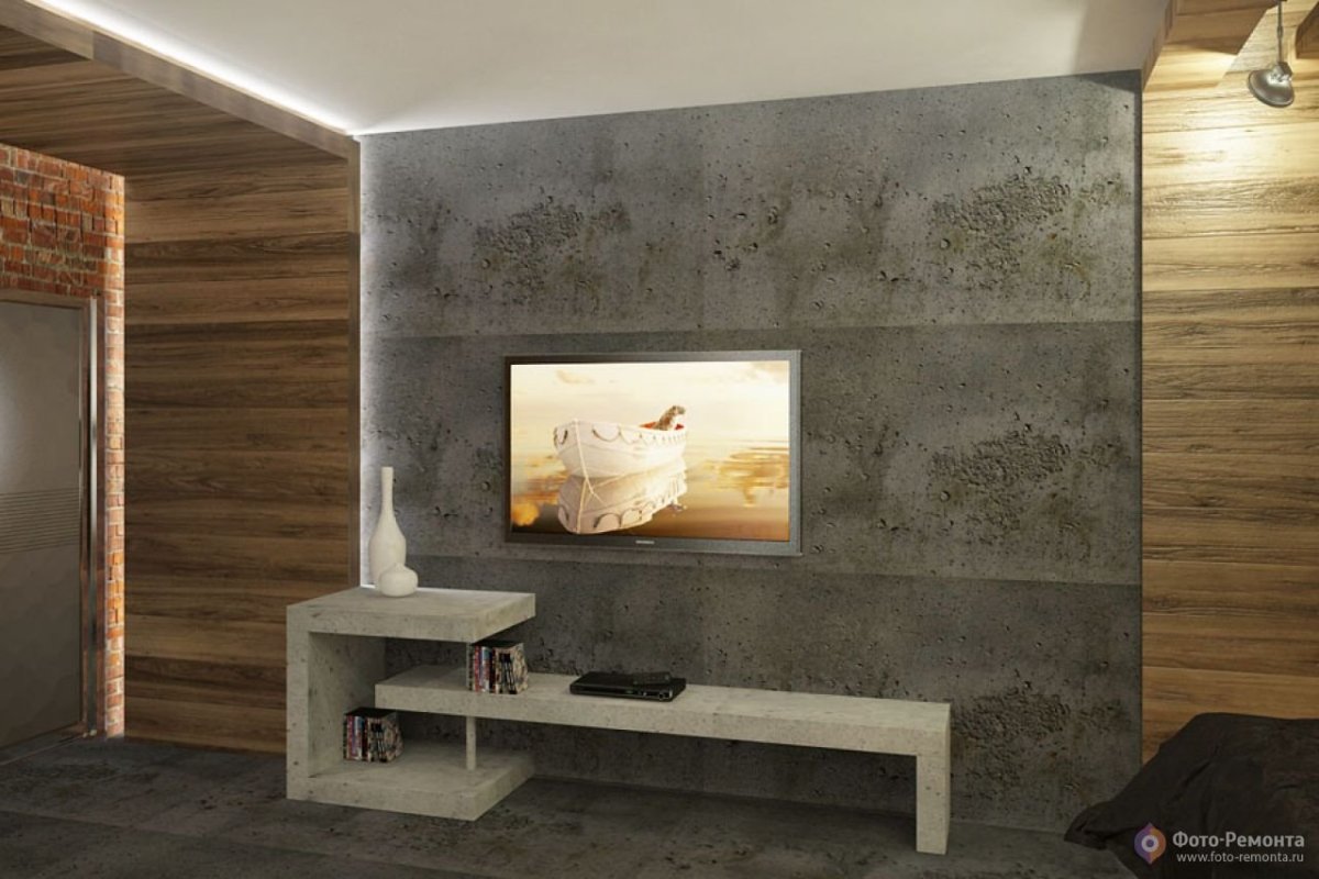 Штукатурка и дерево в интерьере