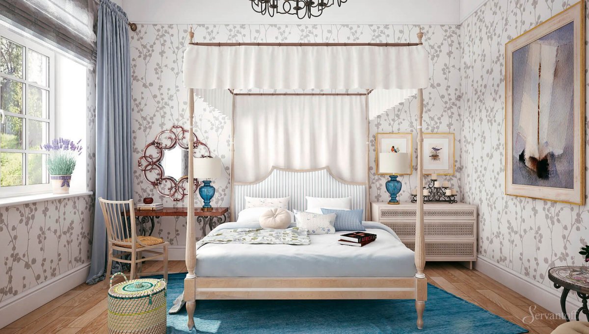 Спальня в средиземноморском стиле