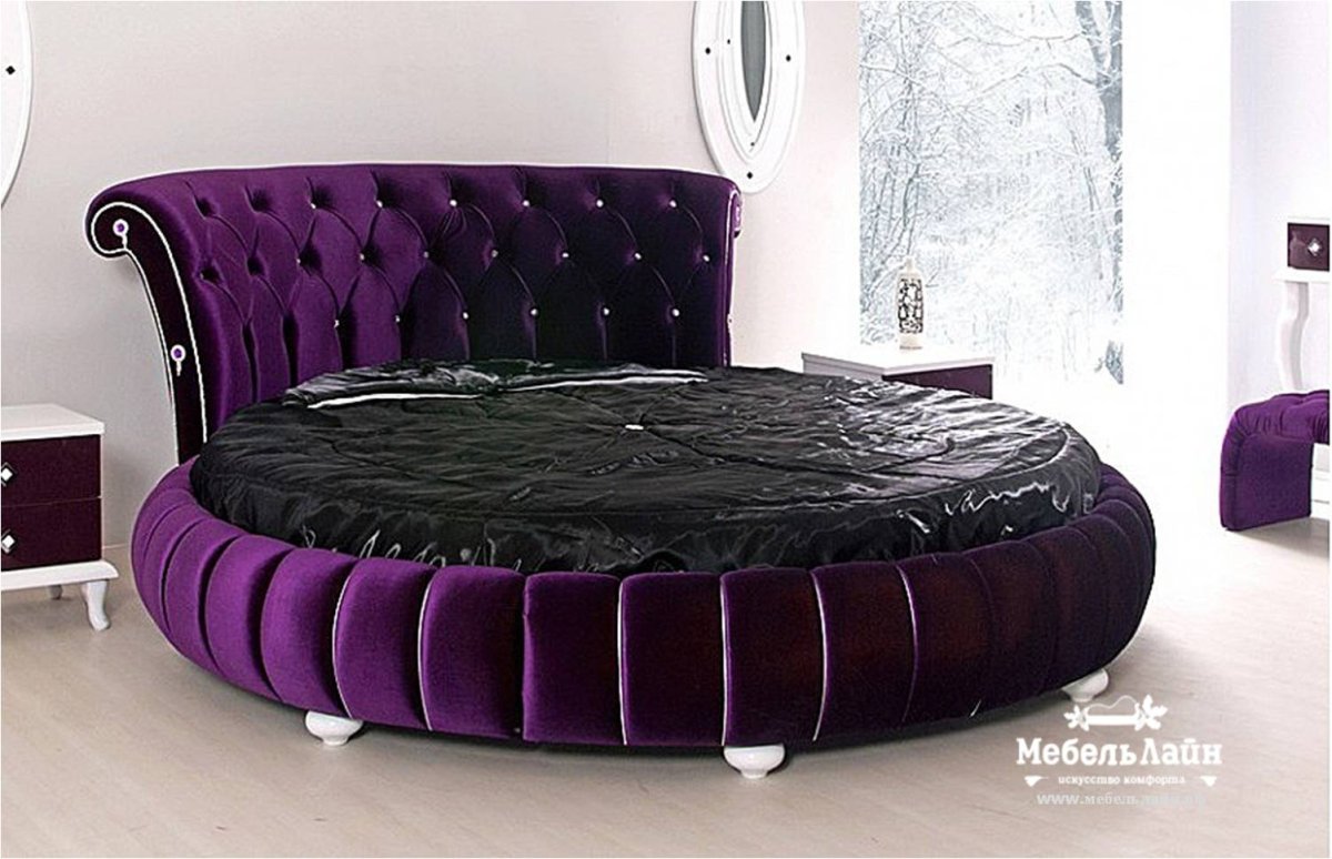 Круглая кровать в интерьере