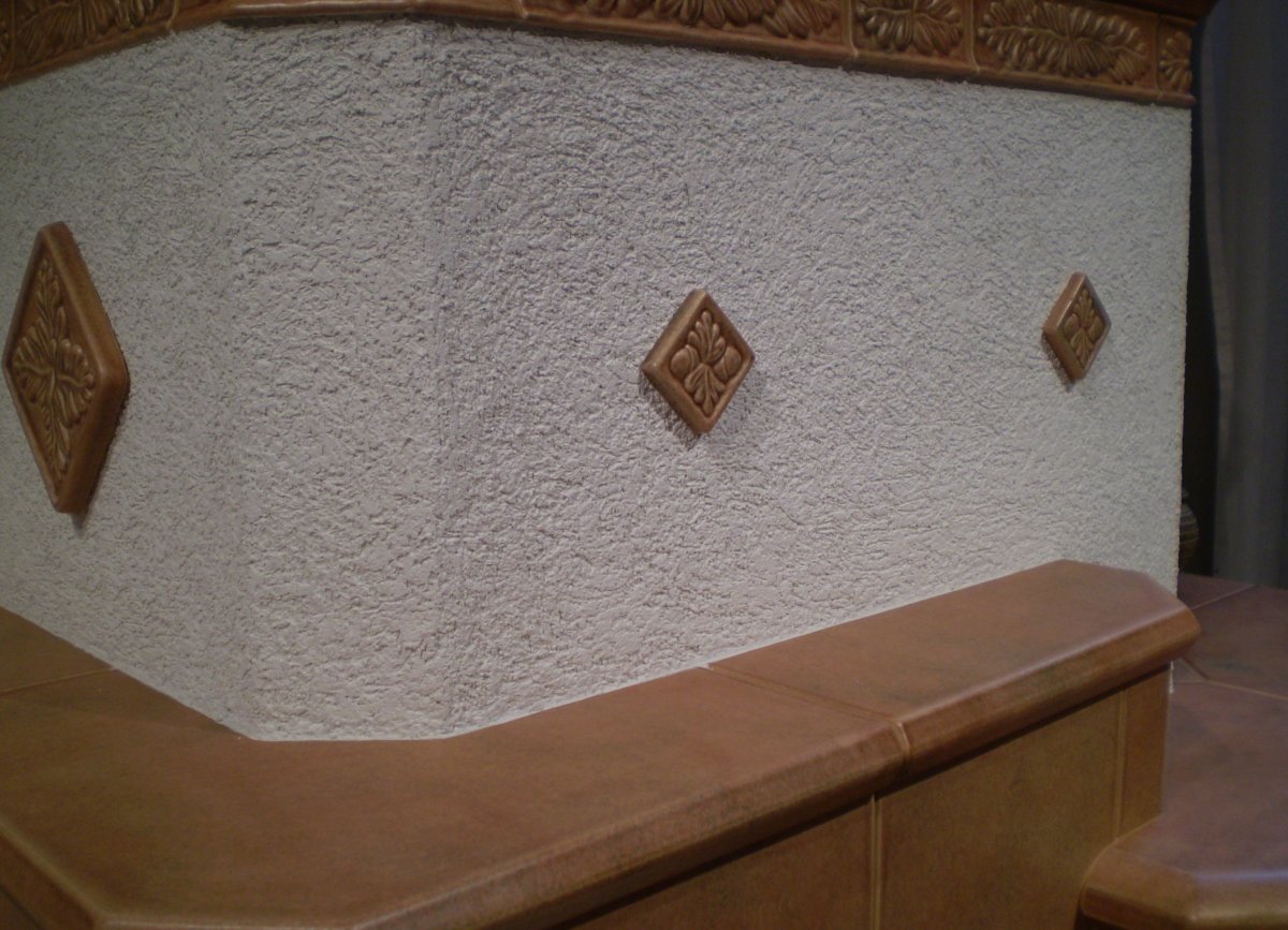 Отделка печи декоративной штукатуркой