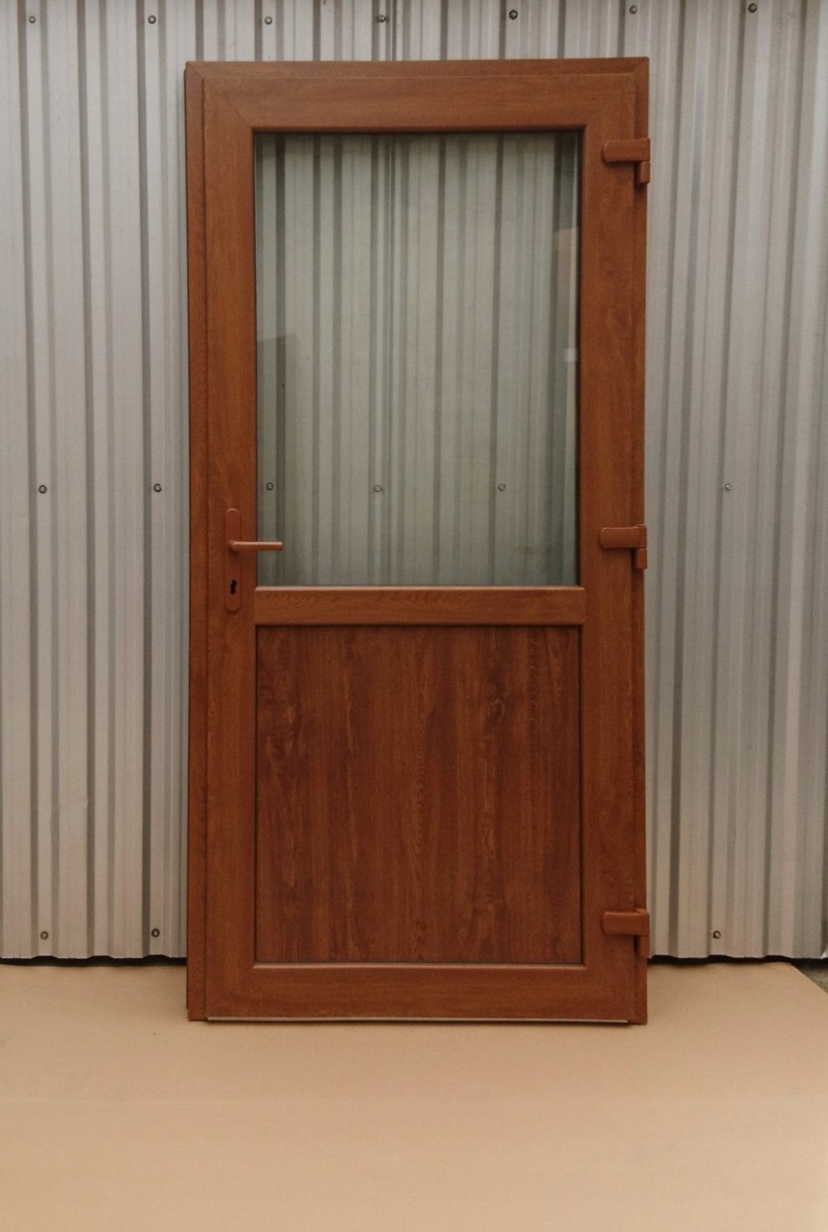 Двухстворчатая дверь пластикавая «золотой дуб «105/200