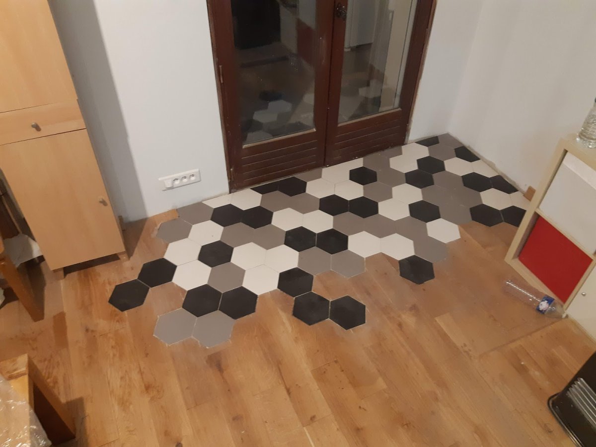 Коврик в коридор ромбами