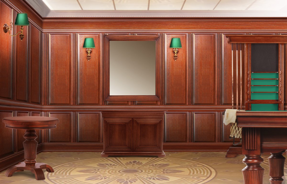 Кабинет с деревянными панелями