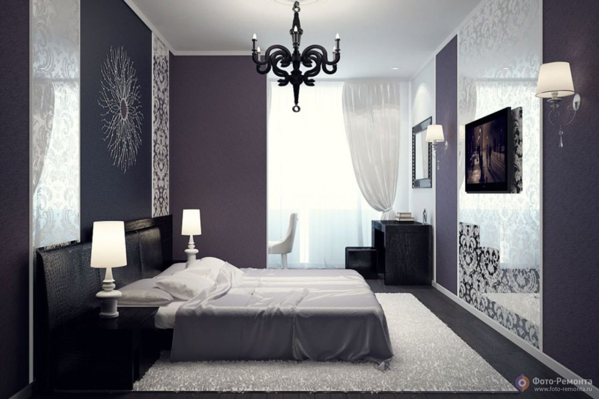 Спальня в серых тонах