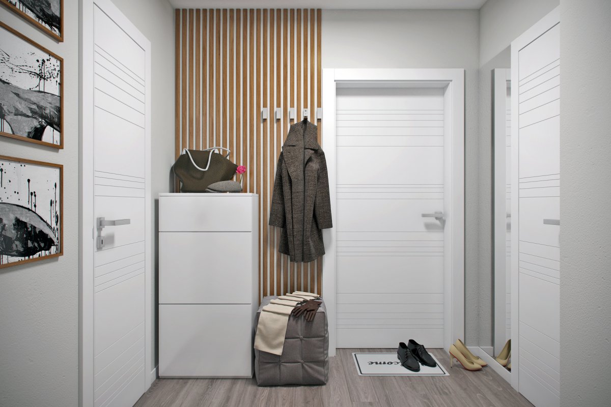 Черно белые обои в прихожую