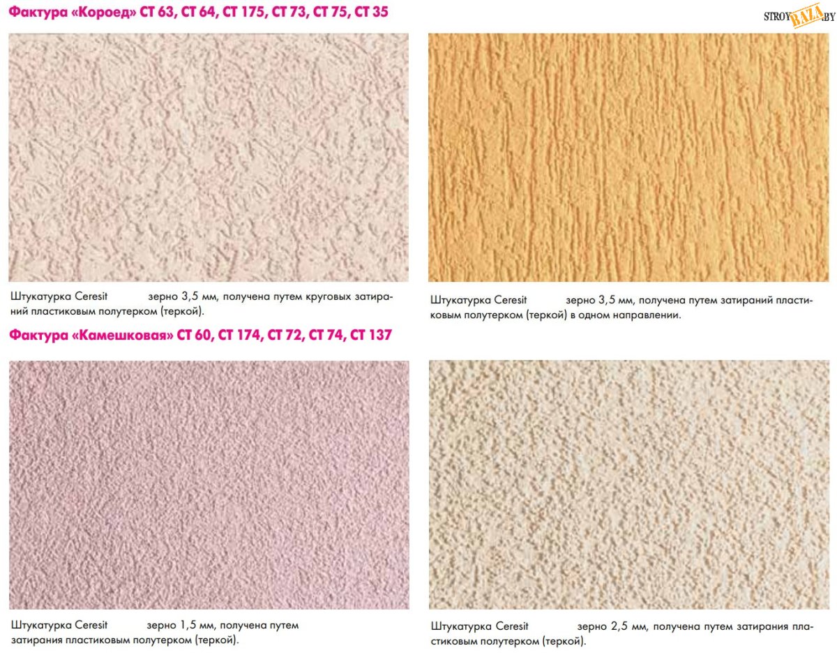 Акриловая декоративная штукатурка камешковая Ceresit CT 60