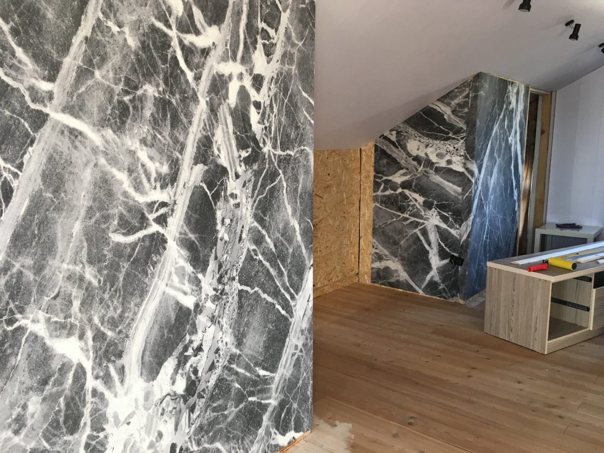 Гибкий камень в интерьере