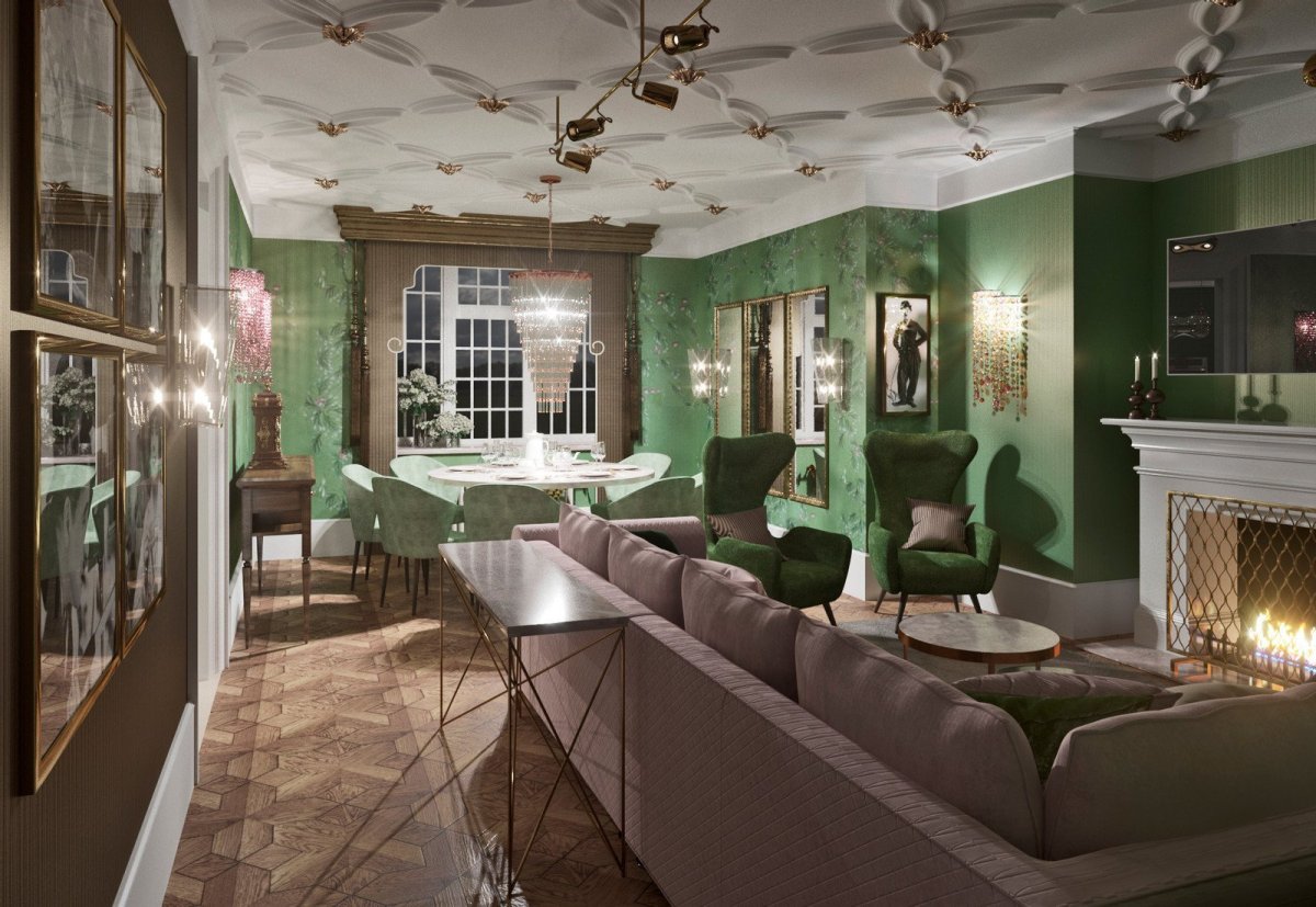 Ванная в изумрудном цвете