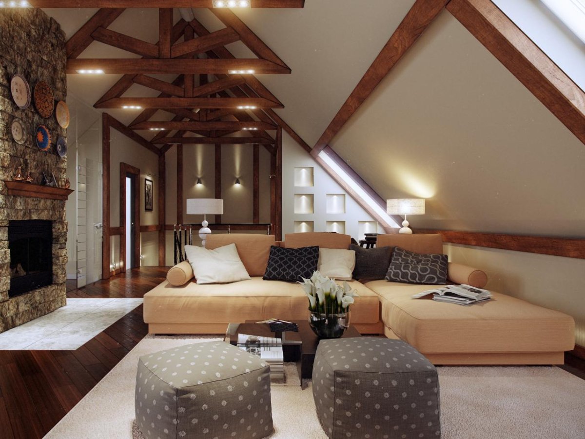 Интерьер мансарды