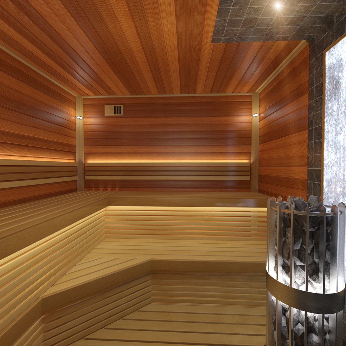 Современная отделка бани