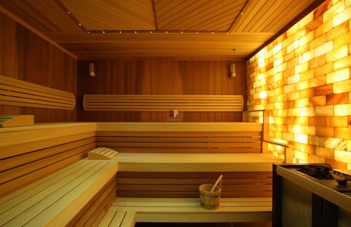 Стены в сауне