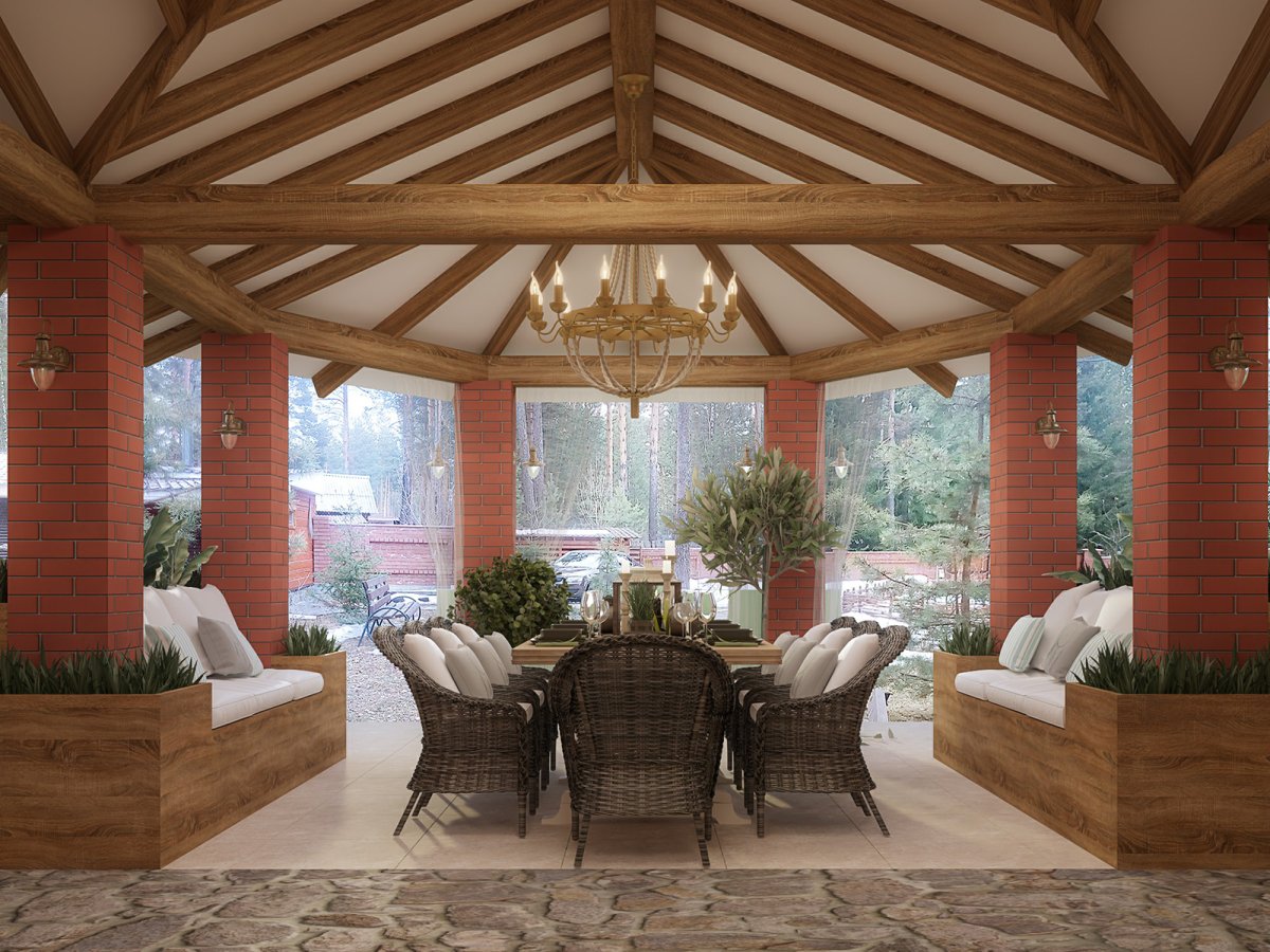 Беседки с мангалом 5на10м