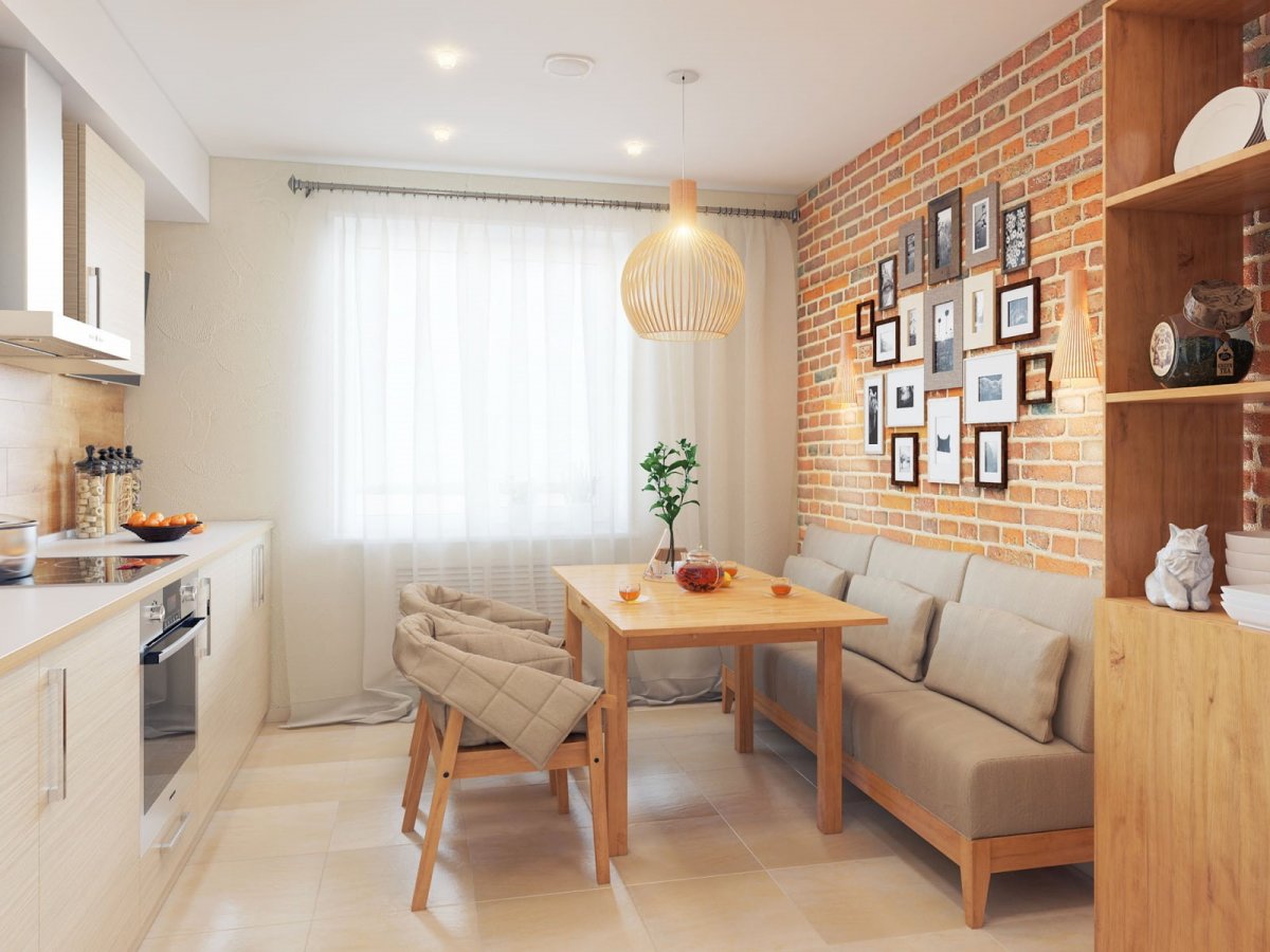 Кухня 10 м2 с угловым диваном