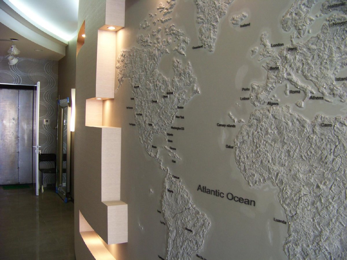 Фактурная штукатурка для стен карта мира фото