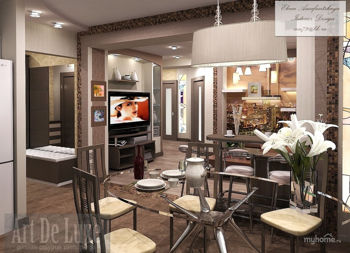 Перегородка между прихожей и гостиной