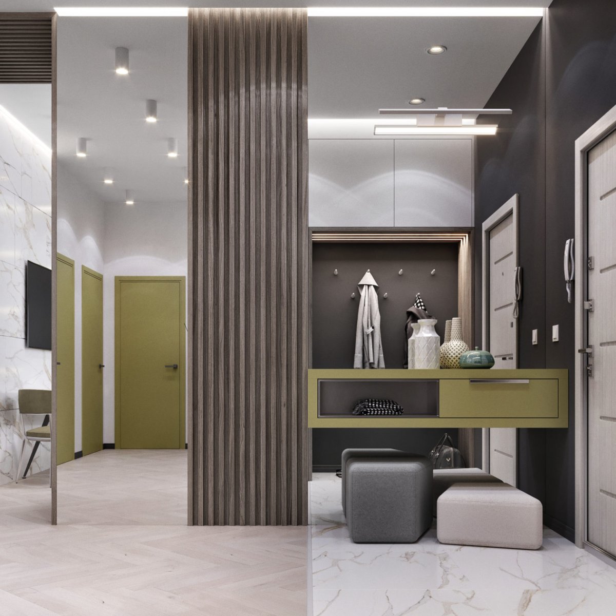 Кухня совмещенная с прихожей