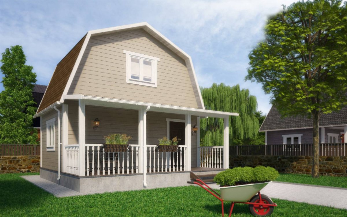 Дом с двускатной крышей