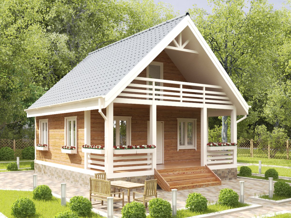 Дачный дом 6 на 4 с мансардой