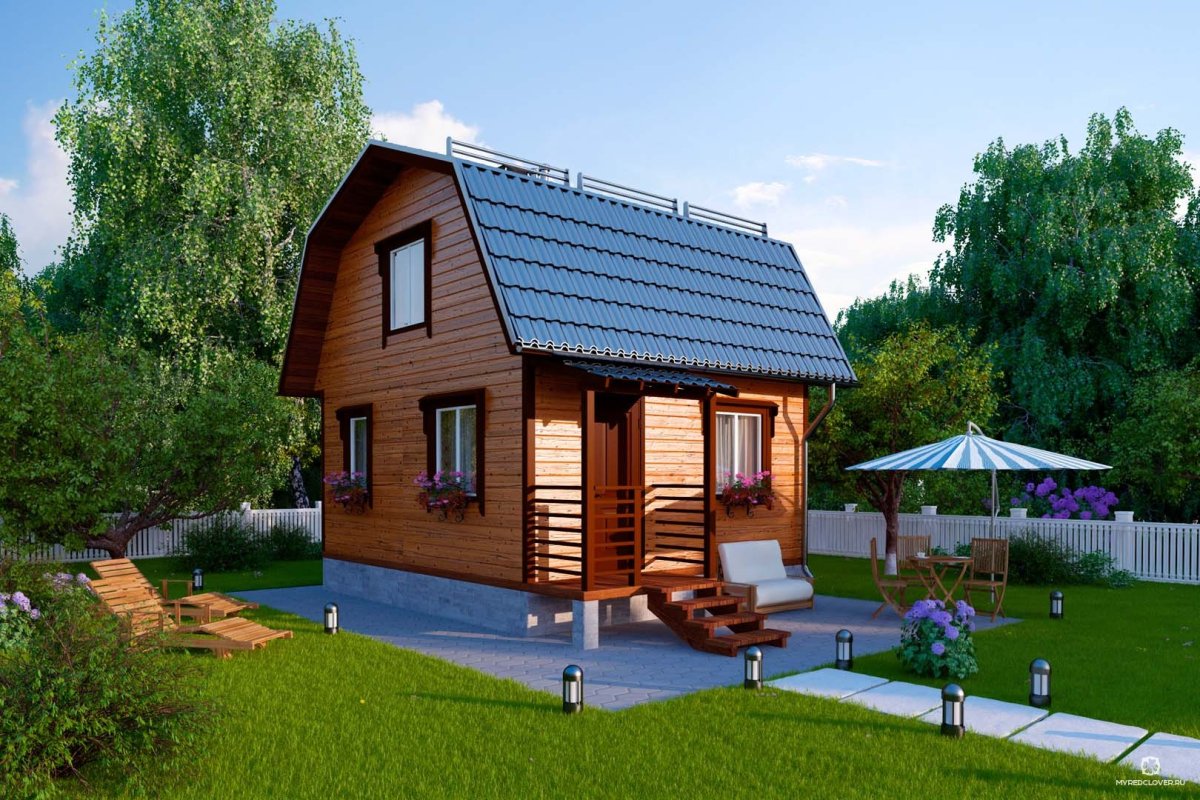 Дом с мансардной крышей